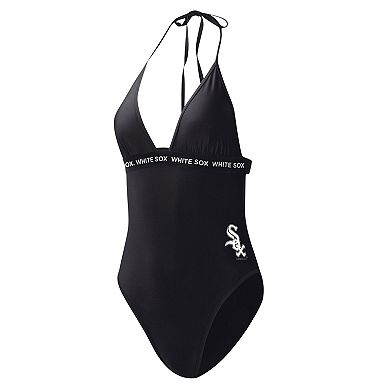 Women's G-III 4Her by Carl Banks Black Chicago White Sox Full Count One-Piece Swimsuit