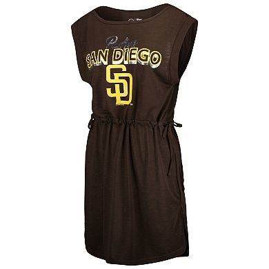 Women's G-III 4Her by Carl Banks Brown San Diego Padres G.O.A.T Swimsuit Cover-Up Dress