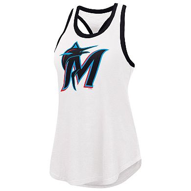 Women's G-III 4Her by Carl Banks White Miami Marlins Tater Tank Top