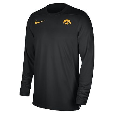 Men's Nike Black Iowa Hawkeyes 2023 Sideline Coaches Long Sleeve ...