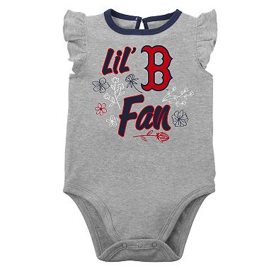 Infant Navy/Heather Gray Boston Red Sox Little Fan Two-Pack Bodysuit Set