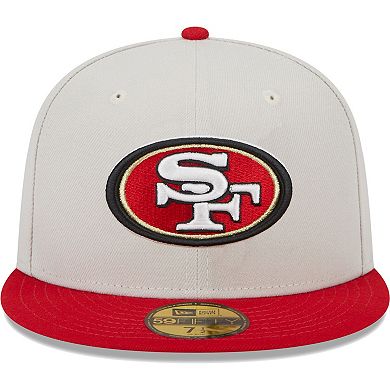 Men's New Era Khaki/Scarlet San Francisco 49ers Super Bowl Champions Patch 59FIFTY Fitted Hat