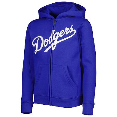 Youth Royal Los Angeles Dodgers Wordmark Full-Zip Fleece Hoodie