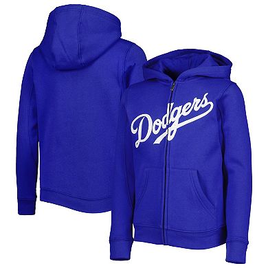 Youth Royal Los Angeles Dodgers Wordmark Full-Zip Fleece Hoodie