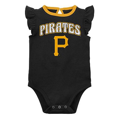 Infant Black/Heather Gray Pittsburgh Pirates Little Fan Two-Pack Bodysuit Set