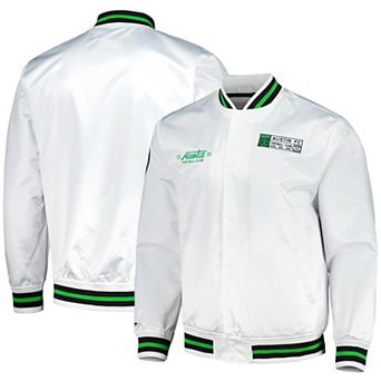 Men's Mitchell & Ness White Austin FC City Full-Snap Satin Jacket