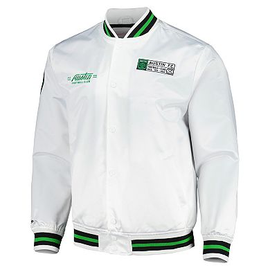 Men's Mitchell & Ness White Austin FC City Full-Snap Satin Jacket