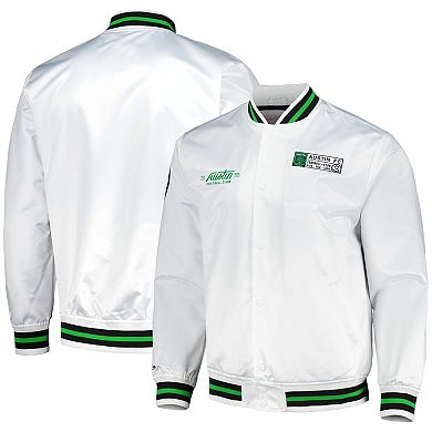 Men's Mitchell & Ness White Austin FC City Full-Snap Satin Jacket