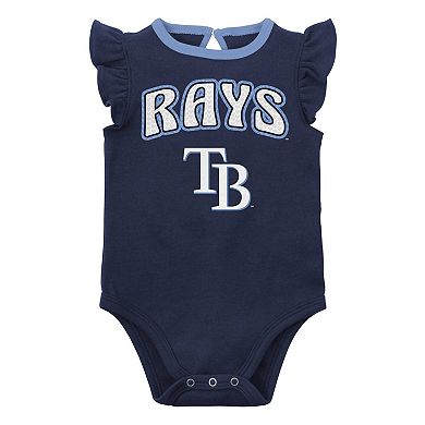 Newborn & Infant Navy/Heather Gray Tampa Bay Rays Little Fan Two-Pack Bodysuit Set