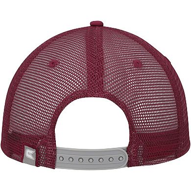Men's Colosseum Gray/Cherry Temple Owls Love Fern Trucker Snapback Hat