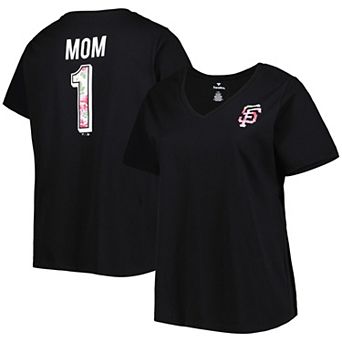 Women's Black San Francisco Giants Plus Size Best Mom EverÂ V-Neck T-Shirt
