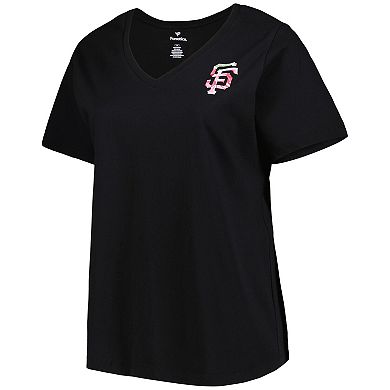 Women's Black San Francisco Giants Mother's Day Plus Size Best Mom EverÂ V-Neck T-Shirt