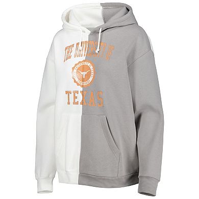 Women's Gameday Couture Gray/White Texas Longhorns Split Pullover Hoodie