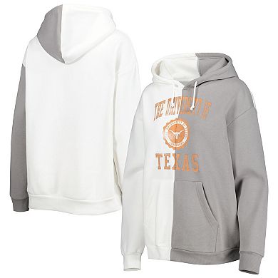 Women's Gameday Couture Gray/White Texas Longhorns Split Pullover Hoodie