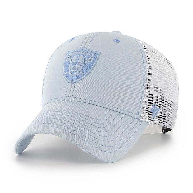 47 Brand Women's Light Blue, White Las Vegas Raiders Haze Clean Up Trucker  Snapback Hat