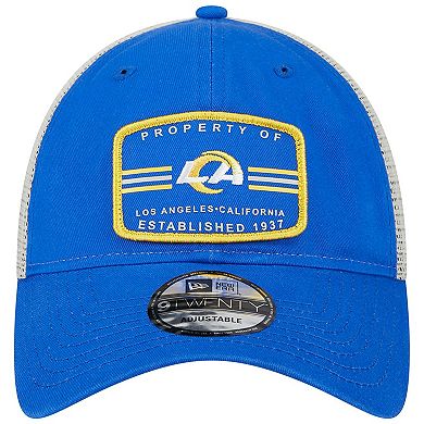 Men's New Era Royal Los Angeles Rams Property Trucker 9TWENTY Adjustable Hat