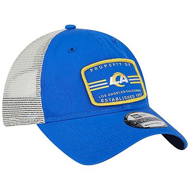 Men's New Era Royal Los Angeles Rams Property Trucker 9TWENTY Adjustable Hat