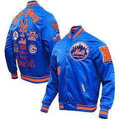 Men's Starter Orange New York Mets Home Game Satin Full-Snap Varsity Jacket