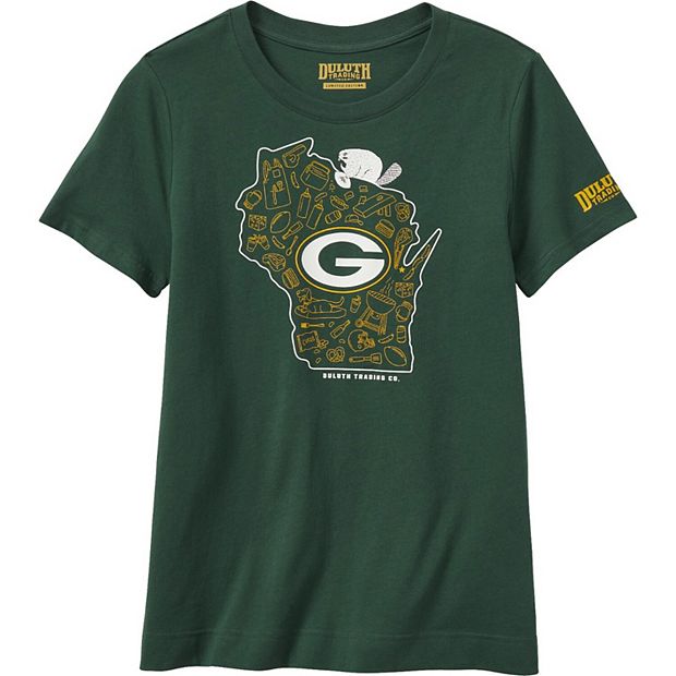 Women's Duluth Trading Co. Green Green Bay Packers Longtail Logo T-Shirt