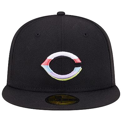 Men's New Era Black Cincinnati Reds Multi-Color Pack 59FIFTY Fitted Hat