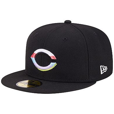 Men's New Era Black Cincinnati Reds Multi-Color Pack 59FIFTY Fitted Hat