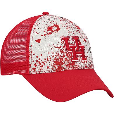 Men's Colosseum Gray/Red Houston Cougars Love Fern Trucker Snapback Hat