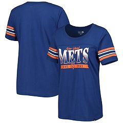 Outerstuff Girls Youth White New York Mets Ball Striped T-Shirt Size: Medium