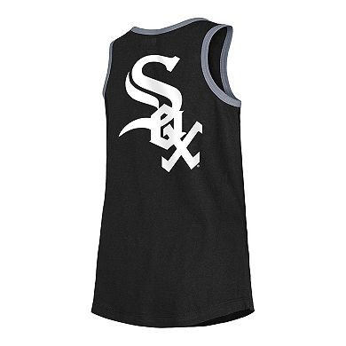 Girls Youth New Era Black Chicago White Sox Henley Tank Top