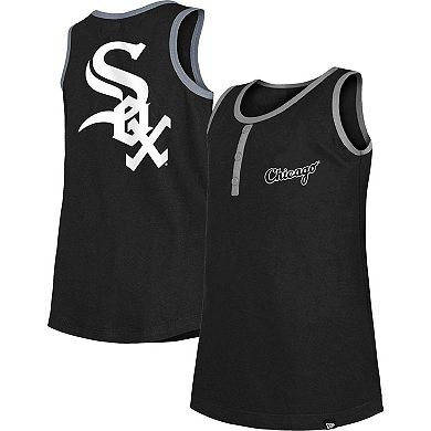 Girls Youth New Era Black Chicago White Sox Henley Tank Top