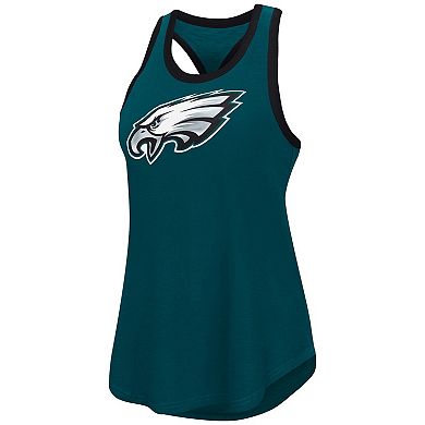 Women's G-III 4Her by Carl Banks Midnight Green Philadelphia Eagles Team Tater Tank Top