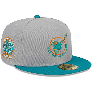 Men's New Era Gray/Teal San Diego Padres  59FIFTY Fitted Hat