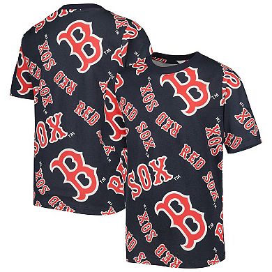 Youth Stitches Navy Boston Red Sox Allover Team T-Shirt