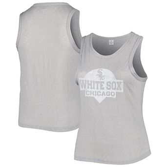 Women's Soft as a Grape Gray Chicago White Sox Plus Size High Neck Tri-Blend Tank Top