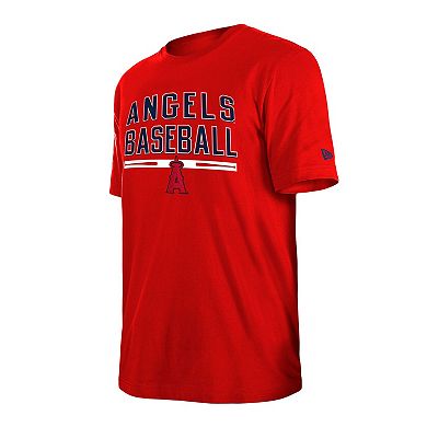 Men's New Era Red Los Angeles Angels Batting Practice T-Shirt