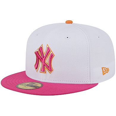 Men's New Era  White/Pink New York Yankees Old Yankee Stadium 59FIFTY Fitted Hat