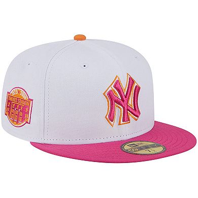 Men's New Era  White/Pink New York Yankees Old Yankee Stadium 59FIFTY Fitted Hat