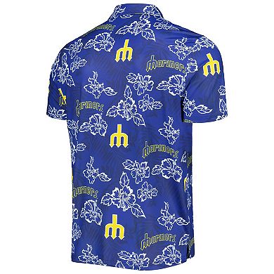 Men's Reyn Spooner Navy Seattle Mariners Cooperstown Collection Puamana Print Polo