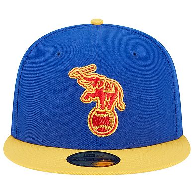 Men's New Era Royal/Yellow Oakland Athletics Empire 59FIFTY Fitted Hat