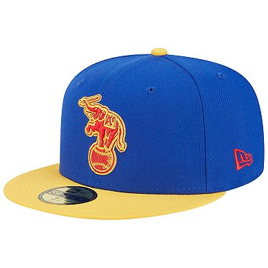 Men's New Era Royal/Yellow Oakland Athletics Empire 59FIFTY Fitted Hat