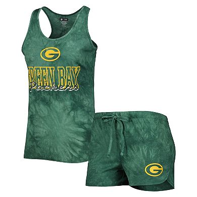 Women's Concepts Sport Green Green Bay Packers Billboard Scoop Neck Racerback Tank Top and Shorts Sleep Set