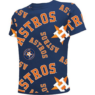 Youth Stitches Navy Houston Astros Allover Team T-Shirt