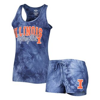 Women's Concepts Sport Navy Illinois Fighting Illini Billboard Tie-Dye Tank Top and Shorts Sleep Set