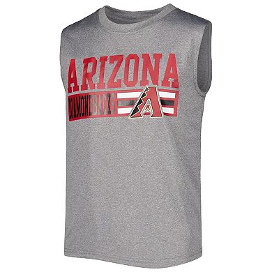 Youth Heather Gray Arizona Diamondbacks Sleeveless T-Shirt
