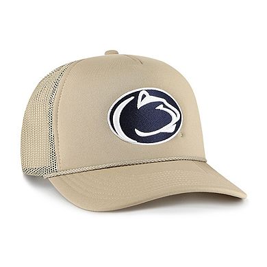 Men's '47 Khaki Penn State Nittany Lions Foam Front Mesh Trucker Snapback Hat