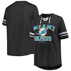 NFL Football MIAMI DOLPHINS Aqua Orange Baseball Style V-Neck Polyester Jersey  Shirt