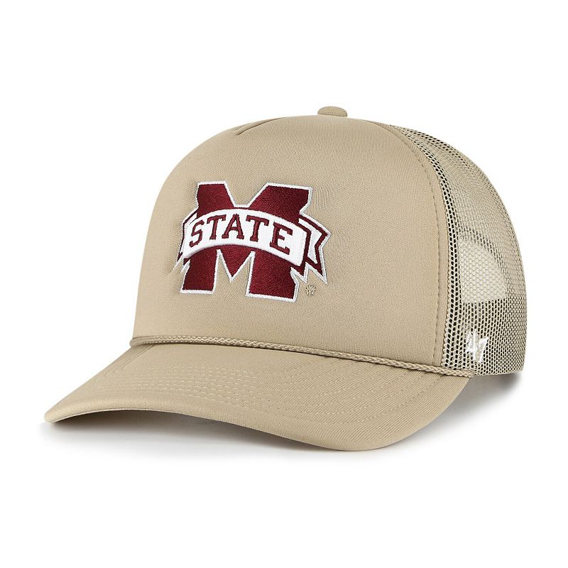 UPC 196895557375 product image for Men's '47 Khaki Mississippi State Bulldogs Foam Front Mesh Trucker Snapback Hat, | upcitemdb.com