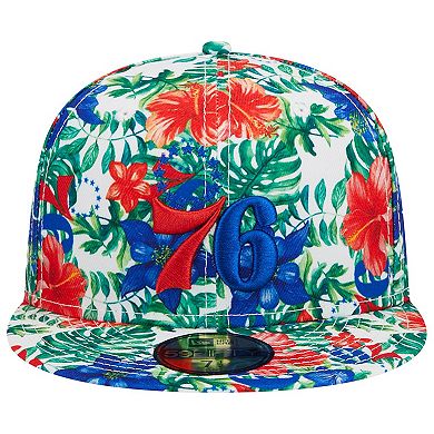Men's New Era Philadelphia 76ers Tropical Hibiscus 59FIFTY Fitted Hat