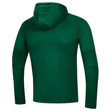 Men's Under Armour Green Colorado State Rams School Logo Raglan Long Sleeve Hoodie Performance T-Shirt