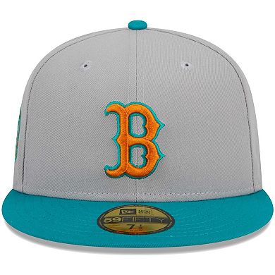 Men's New Era Gray/Teal Boston Red Sox 59FIFTY Fitted Hat