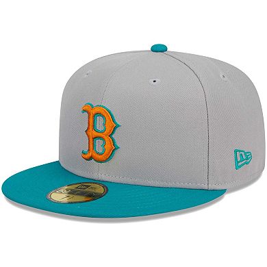 Men's New Era Gray/Teal Boston Red Sox 59FIFTY Fitted Hat